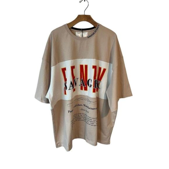 Savage X Fenty T Shirt Oversized Back Page Tee Womens XS Mauve Pink NEW - Picture 3 of 10